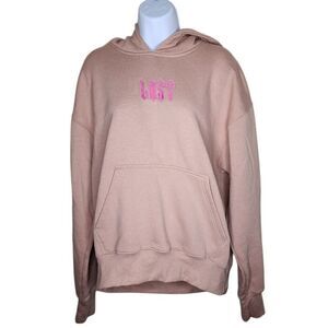 Lost Effects Pullover Sweatshirt Hoodie Womens Size L Pink